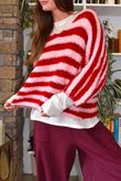 Stripe Boucle Slouch Knit Morello & Rose